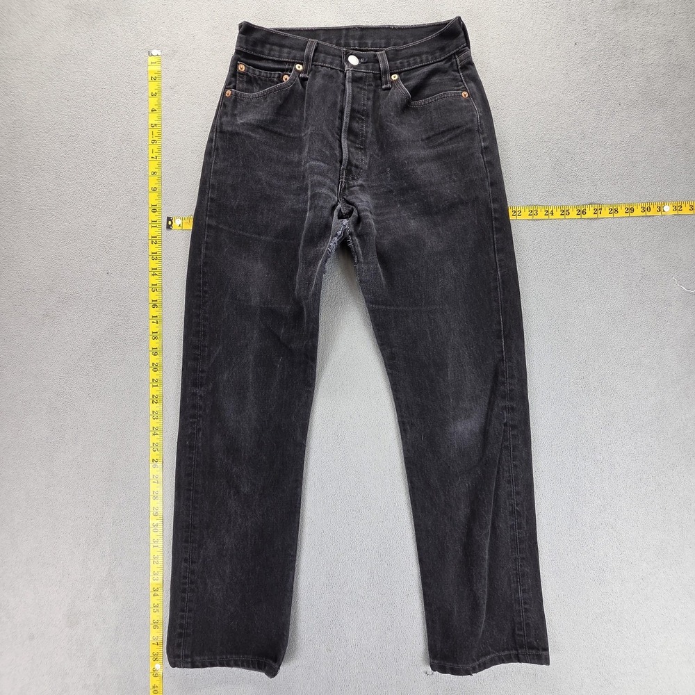 Vintage Levis 501 Jeans Womens Black Charcoal Straight Button Fly USA Fits 26x30